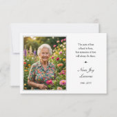 Memorial Photo Pain of Loss Simple Thank You Card 招待状 (正面)