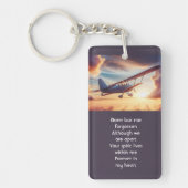Memorial Photo Pilot Airplane Flying Sunset キーホルダー (正面)