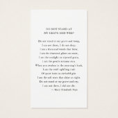 Memorial Photo Poem In Loving Memory Prayer Card (裏面)