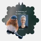 Memorial Photo Prayer Bluebird Garden Bird  オーナメントカード (裏面)