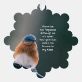 Memorial Photo Prayer Bluebird Garden Bird  オーナメントカード (正面)