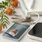 Memorial Photo Prayer Bluebird Garden Bird  キーホルダー (正面右)