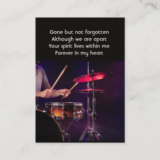 Memorial Photo Prayer Drummer Drums Band 名刺 (正面)