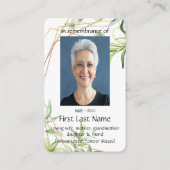 Memorial Photo Prayer Farewell My Friend  名刺 (裏面)