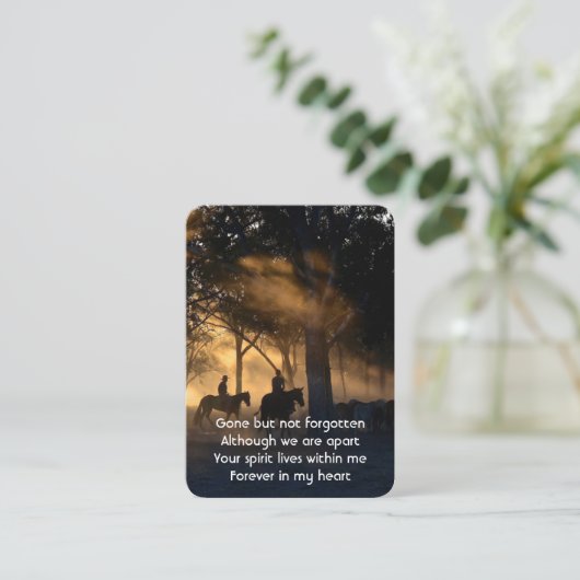 Memorial Photo Prayer Forest Trail Walk Horses 名刺 (スタンド正面)