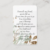 Memorial Photo Prayer Gold Farewell My Friend 名刺 (正面)