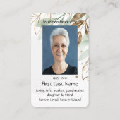 Memorial Photo Prayer Gold Farewell My Friend 名刺 (裏面)