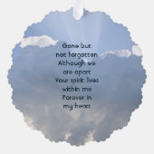 Memorial Photo Prayer Heavenly Sky オーナメントカード (裏面)