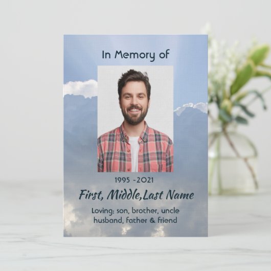 Memorial Photo Prayer Heavenly Sky 招待状 (スタンド正面)