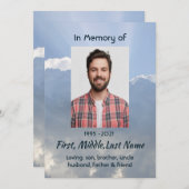 Memorial Photo Prayer Heavenly Sky 招待状 (正面/裏面)