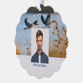 Memorial Photo Prayer Lake Geese Birds オーナメントカード (左)