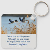 Memorial Photo Prayer Lake Geese Birds キーホルダー (裏面)