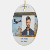 Memorial Photo Prayer Lake Geese Birds セラミックオーナメント (左)