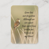 Memorial Photo Prayer Little Bird Garden Nature 名刺 (裏面)