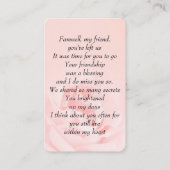 Memorial Photo Prayer Rose   Farewell My Friend 名刺 (正面)