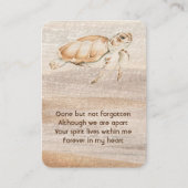 Memorial Photo Prayer Sandy Beach Sea Turtle  名刺 (正面)