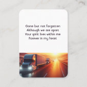 Memorial Photo Prayer Semi-Truck Tractor-trailer  名刺 (正面)