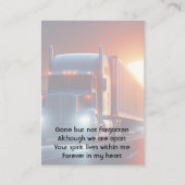 Memorial Photo Prayer Semi-Truck Tractor-trailer 名刺 (正面)