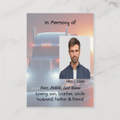 Memorial Photo Prayer Semi-Truck Tractor-trailer 名刺 (裏面)