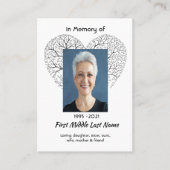 Memorial Photo Tree of Life Heart Love  名刺 (正面)