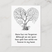 Memorial Photo Tree of Life Heart Love  名刺 (裏面)