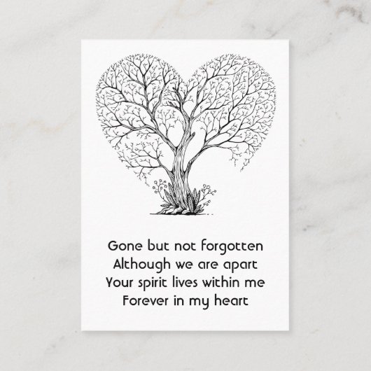 Memorial Photo Tree of Life Heart Love  名刺 (裏面)