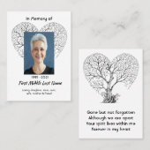 Memorial Photo Tree of Life Heart Love  名刺 (正面/裏面)