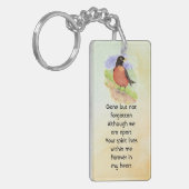Memorial Photo Watercolor Robin Garden Bird キーホルダー (正面左)
