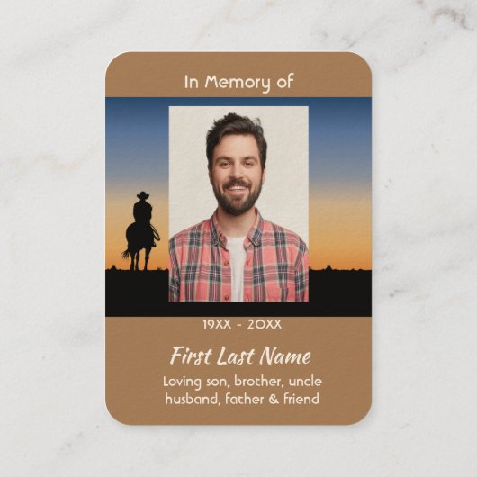 Memorial Photo Western Horse Back Riding 名刺 (裏面)