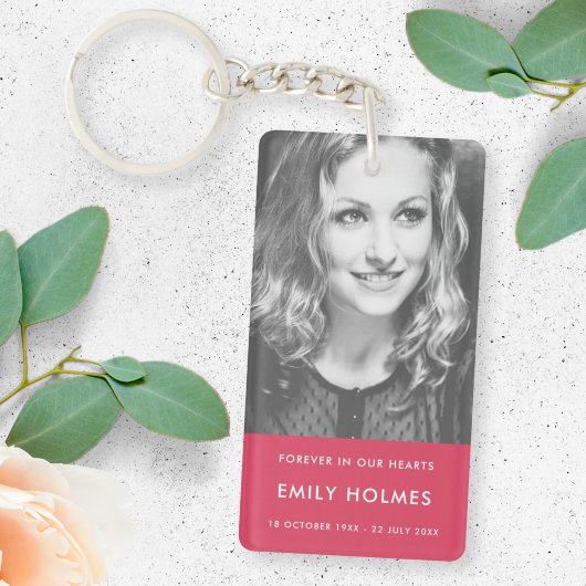 Memorial Pink | Modern Funeral In Loving Memory キーホルダー