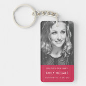 Memorial Pink | Modern Funeral In Loving Memory キーホルダー (正面)