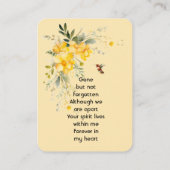 Memorial Pocket Card Hummingbird Yellow Roses  名刺 (裏面)