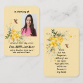 Memorial Pocket Card Hummingbird Yellow Roses  名刺 (正面/裏面)