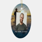 Memorial Pocket Card Ocean Fly Fishing Fisherman セラミックオーナメント (右)