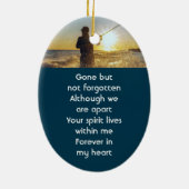 Memorial Pocket Card Ocean Fly Fishing Fisherman セラミックオーナメント (裏面)