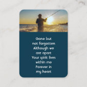 Memorial Pocket Card Ocean Fly Fishing Fisherman 名刺 (裏面)