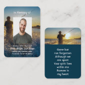 Memorial Pocket Card Ocean Fly Fishing Fisherman 名刺 (正面/裏面)