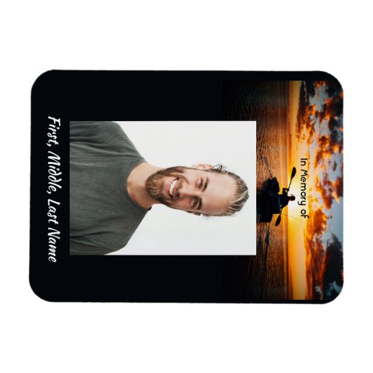 Memorial Pocket Keepsake Kayaking Sport マグネット (横)