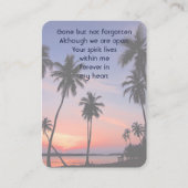 Memorial Pocket Keepsake Tropical Beach Paradise  名刺 (正面)