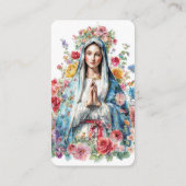 Memorial Prayer Card Virgin Mary Cross Religious 名刺 (裏面)