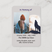  Memorial Prayer Lone Wolf Howling Animal 名刺 (正面)