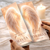 Memorial Program Orange Angel Wings Obituary チラシ