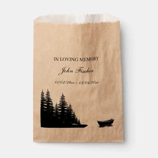 Memorial Seed Packets Fishing Funeral Wildflower フェイバーバッグ (正面)
