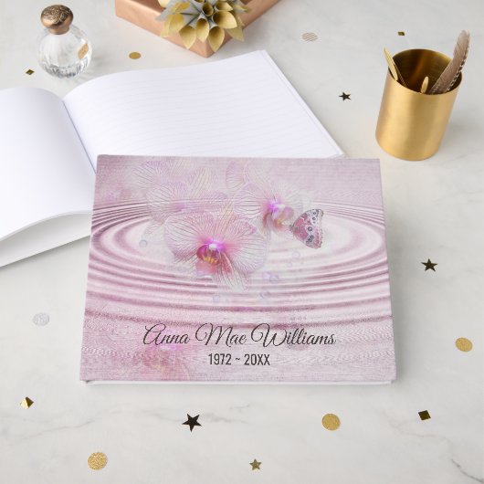 Memorial Service Butterfly on Pink Orchid  ゲストブック (正面見開き)