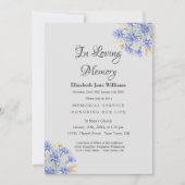 Memorial Service Celebration of Life Cornflower 招待状 (正面)