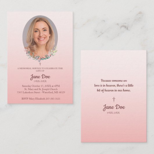 Memorial Service Design for Dear Ones Funeral 名刺 (正面/裏面)