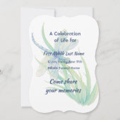 Memorial Service Invite Dragonfly Watercolor Art 招待状 (裏面)
