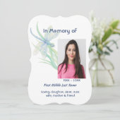 Memorial Service Invite Dragonfly Watercolor Art 招待状 (スタンド正面)