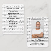 Memorial Service Invite Music Notes background 名刺 (正面/裏面)