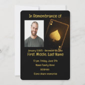 Memorial Service Invite Poker Card Game  招待状 (正面)